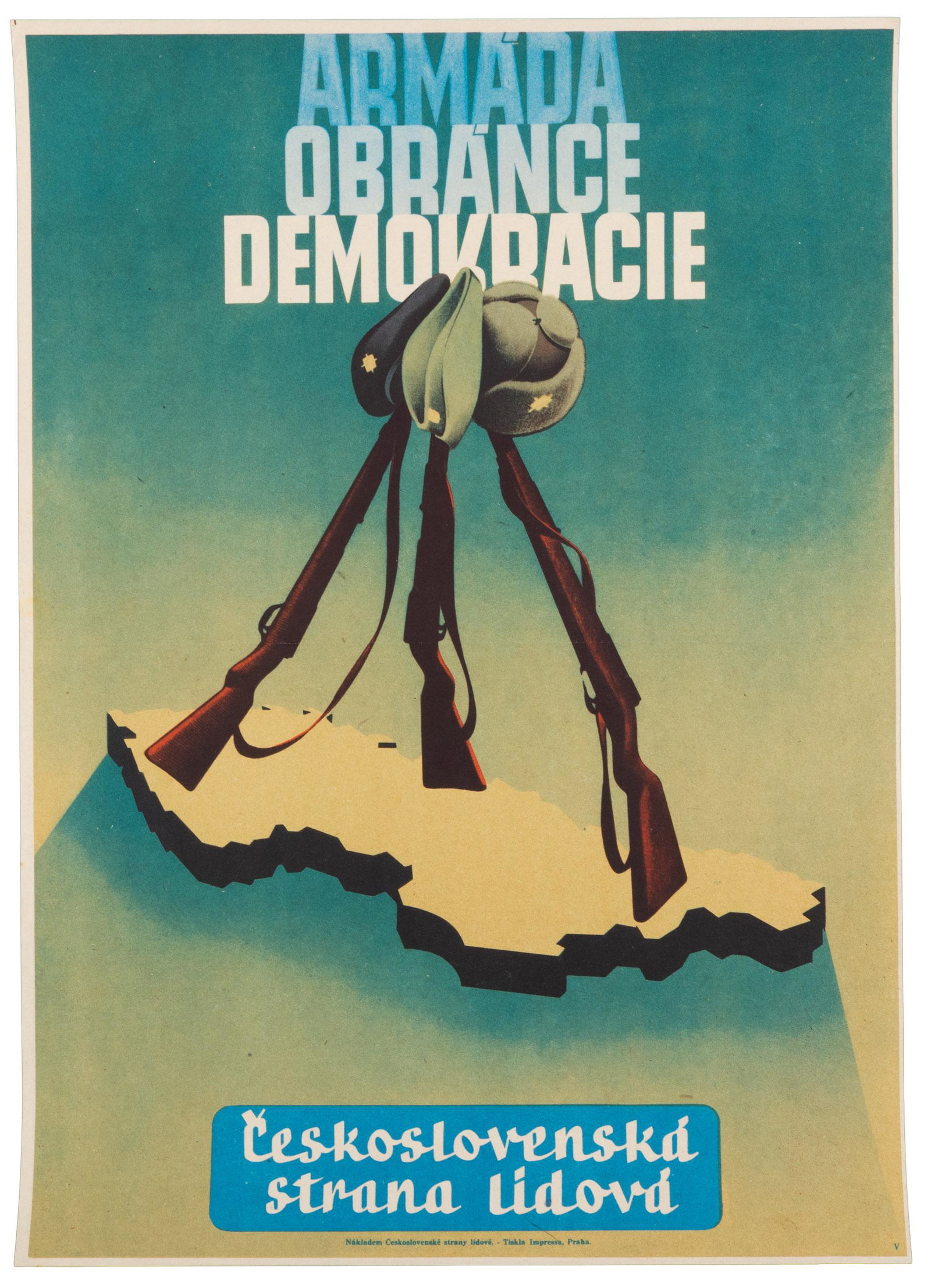 Czech pro-democracy poster: Heading: (Propaganda & Political Posters - Czechoslovakia) Author: Title: Armada Obrance Demokracie / Armada for the Defense of Democracy Place Published: Prague Publisher:Ceskoslovenska strana lidova