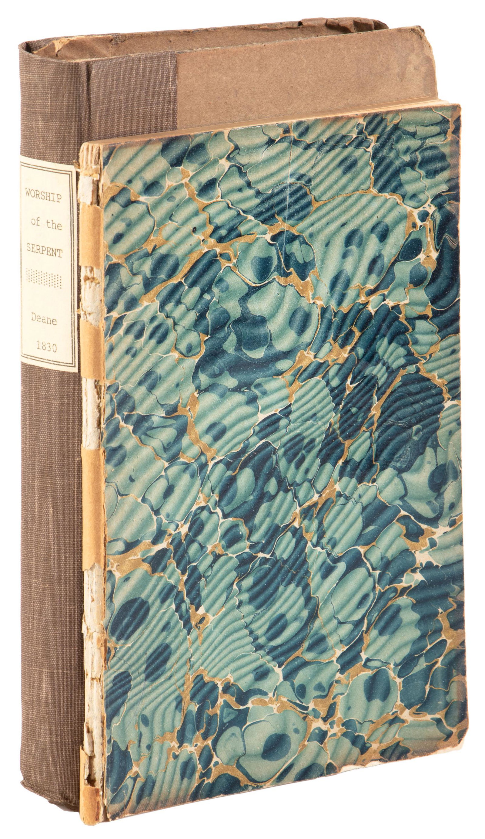 One inscribed by the author to author G.S. Faber: Heading: (Alchemy & the Occult) Author: Deane, John Bathurst; Hyde Clark and C. Staniland Wake Title: The Worship of the Serpent [with] Serpent and Siva Worship and Mythology in Central America, Afric