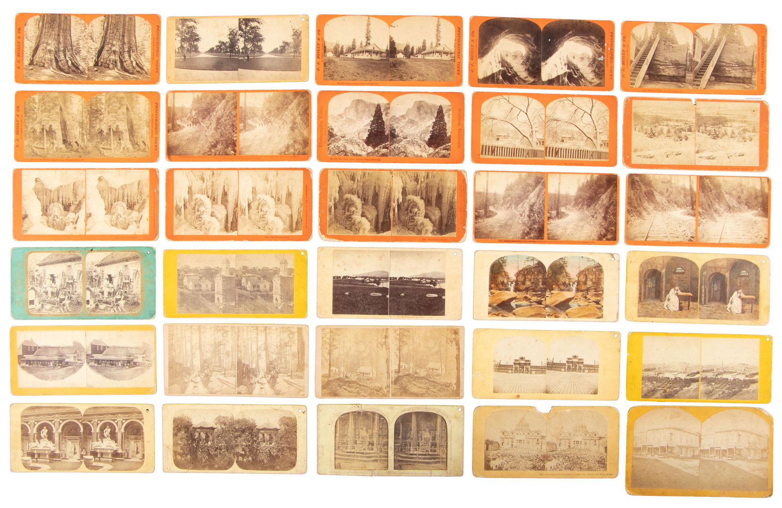 Thirty stereoview cards: Heading: (Stereoviews - California) Author: Title: Thirty miscellaneous stereoview cards including views of the Mariposa Grove by J.J. Reilly Place Published: Various places Publisher: Date Publ