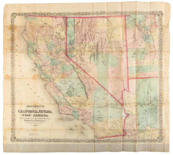 Bancroft's Map of California, Nevada, 1878 - Feb 04, 2021 | PBA