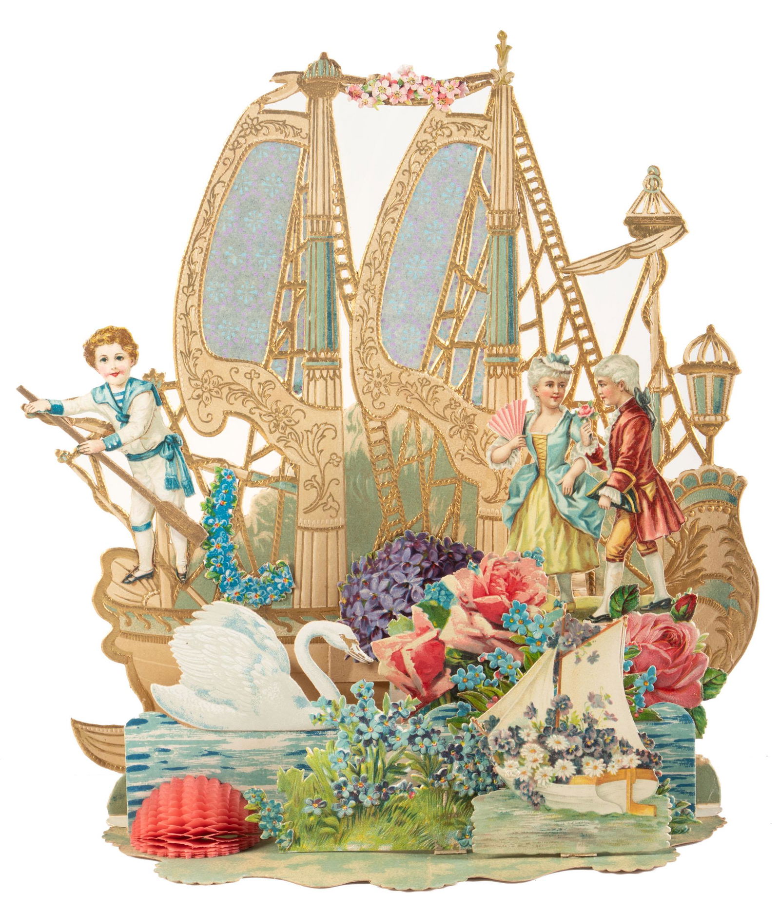 6 Victorian pop-up ship & plane Valentines (1 of 2)