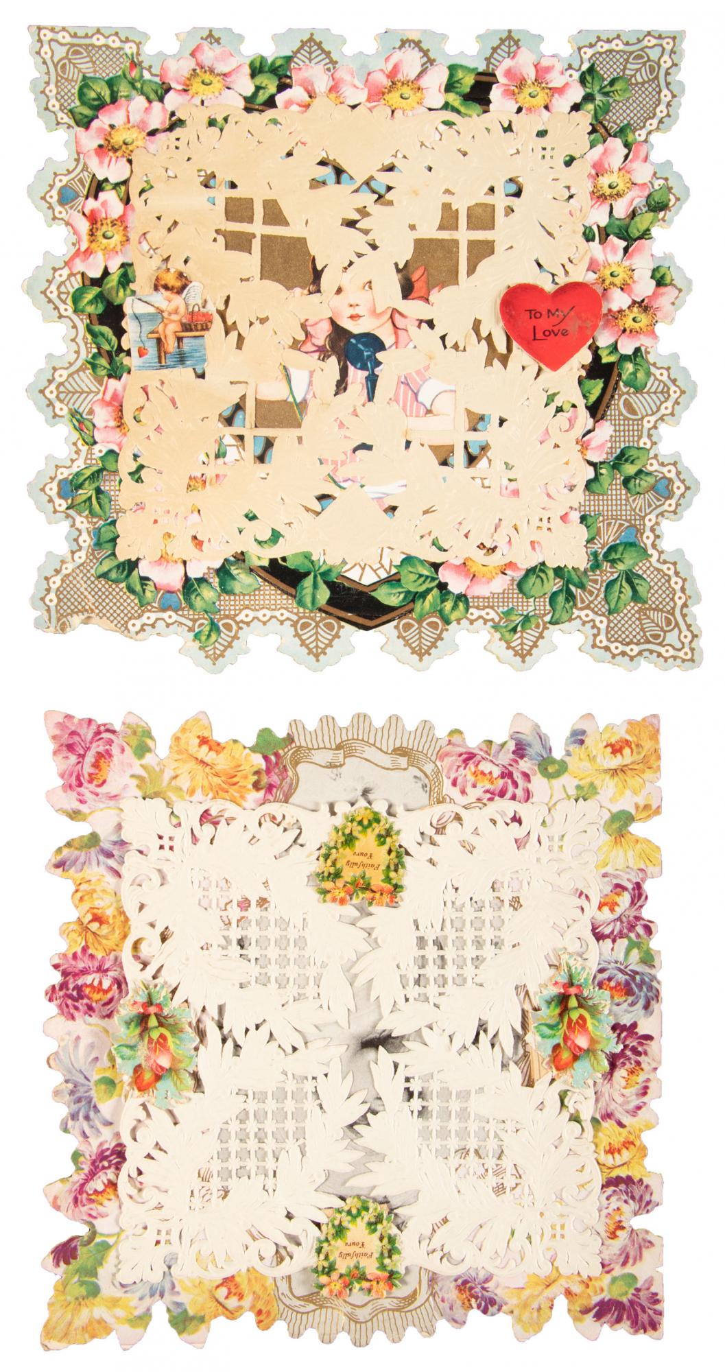 66 Victorian & Edwardian Lace-types: Heading: (Lace-type Valentines) Author: Title: Album of sixty-six Victorian lace-type Valentines Place Published: Various places Publisher:Various publishers Date Published: ca. 1850s-1920s<