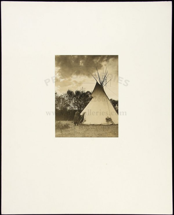 Two photographs of Crow Indian tipis: Title: Two photographs of Crow Indian tipis Author: Throssel, Richard Description: Two vintage silver prints, approximately 8x6¼" or the reverse. Tipped to backing with mounting tape.Richard Throssel