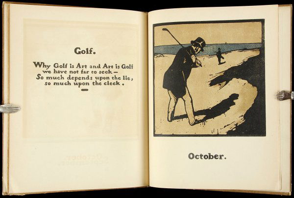 Nicholson Almanac of Sports with Golf: Title: An Almanac of Twelve Sports by William Nicholson, Words by Rudyard Kipling Author: Nicholson, William & Rudyard Kipling Description: [16] leaves, including 12 full-page color illustrations, pub