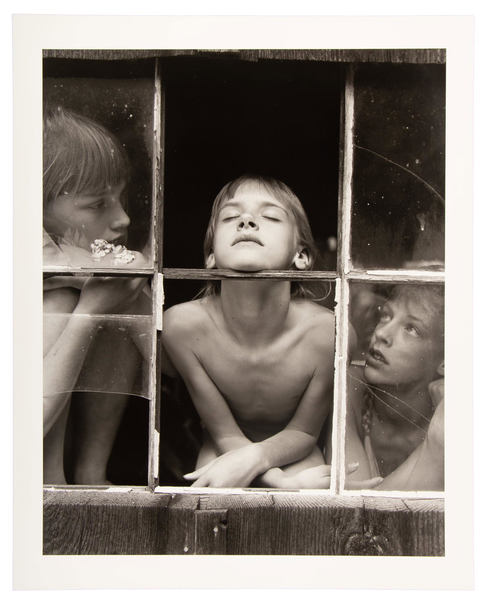 Signed by Jock Sturges, 1/40: Heading: Author: Sturges, Jock Title: Christina, Misty Dawn and Alysa, Northern California Place Published: Washington Publisher: Date Published: [1989] Description: Gelatin sil