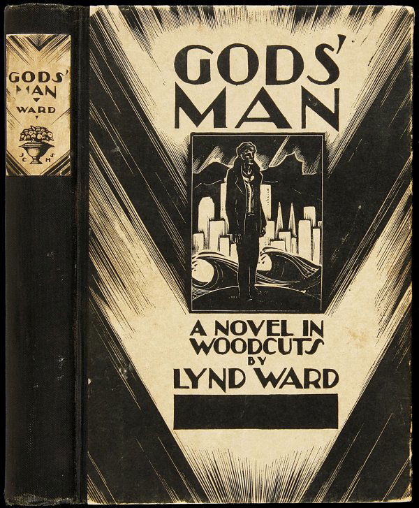 Lynd Ward God's Man: A Novel in Woodcuts: Title: God's Man: A Novel in Woodcuts Author: Ward, Lynd Description: Illustrated throughout with woodcuts by Lynd Ward. Cloth-backed pictorial boards, paper spine label. First Edition. Heading: Place