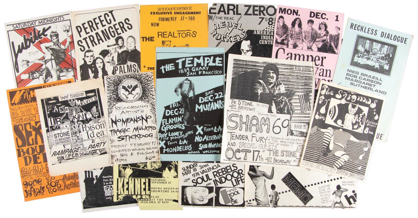 Collection of SF punk flyers and posters: Heading: (Punk - San Francisco) Author: Title: Lot of approx. forty miscellaneous punk posters and flyers Place Published: San Francisco Publisher: Date Published: 1970's-2000 Descript