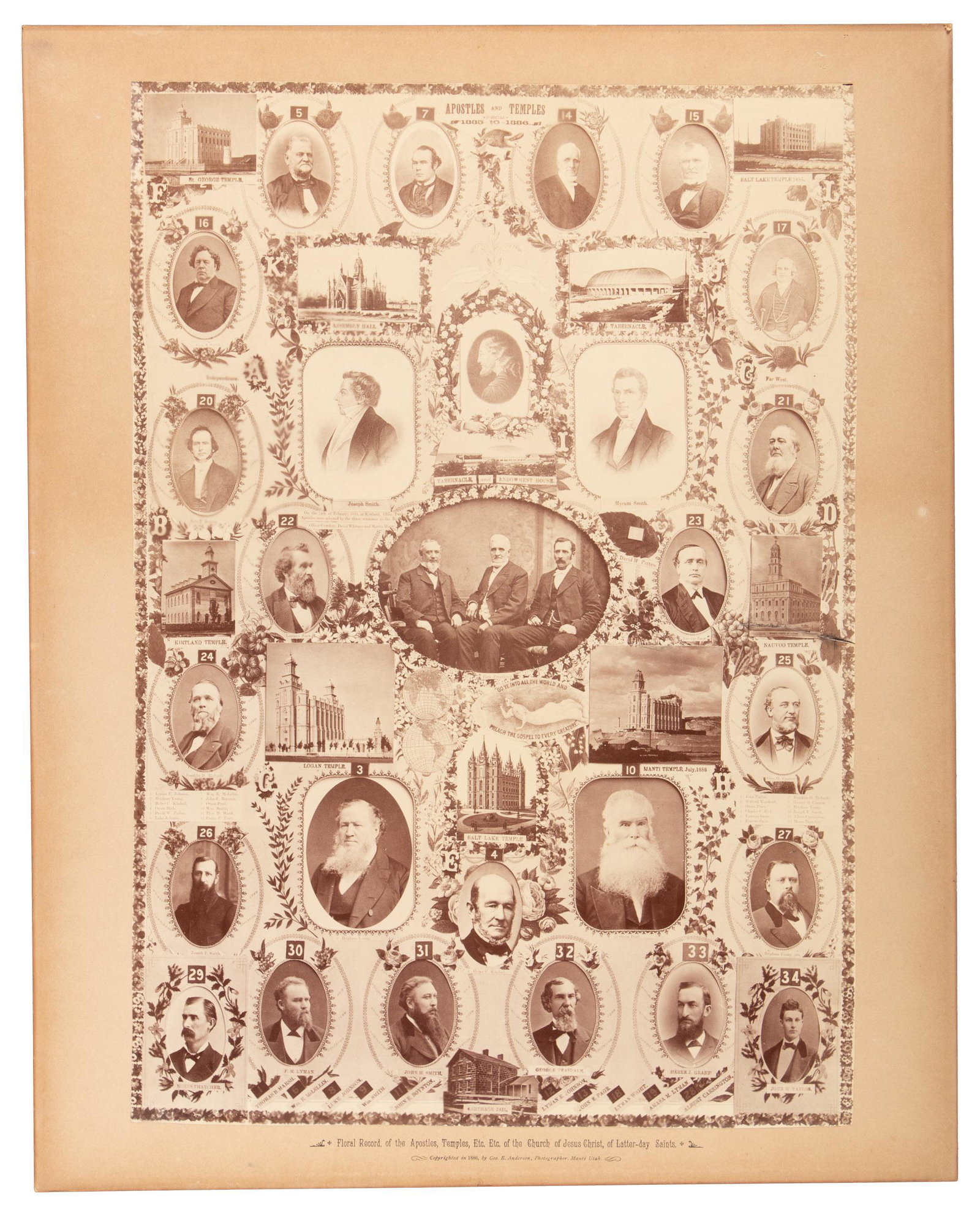 Rare photograph of Mormon Apostles and Temples (1 of 10)