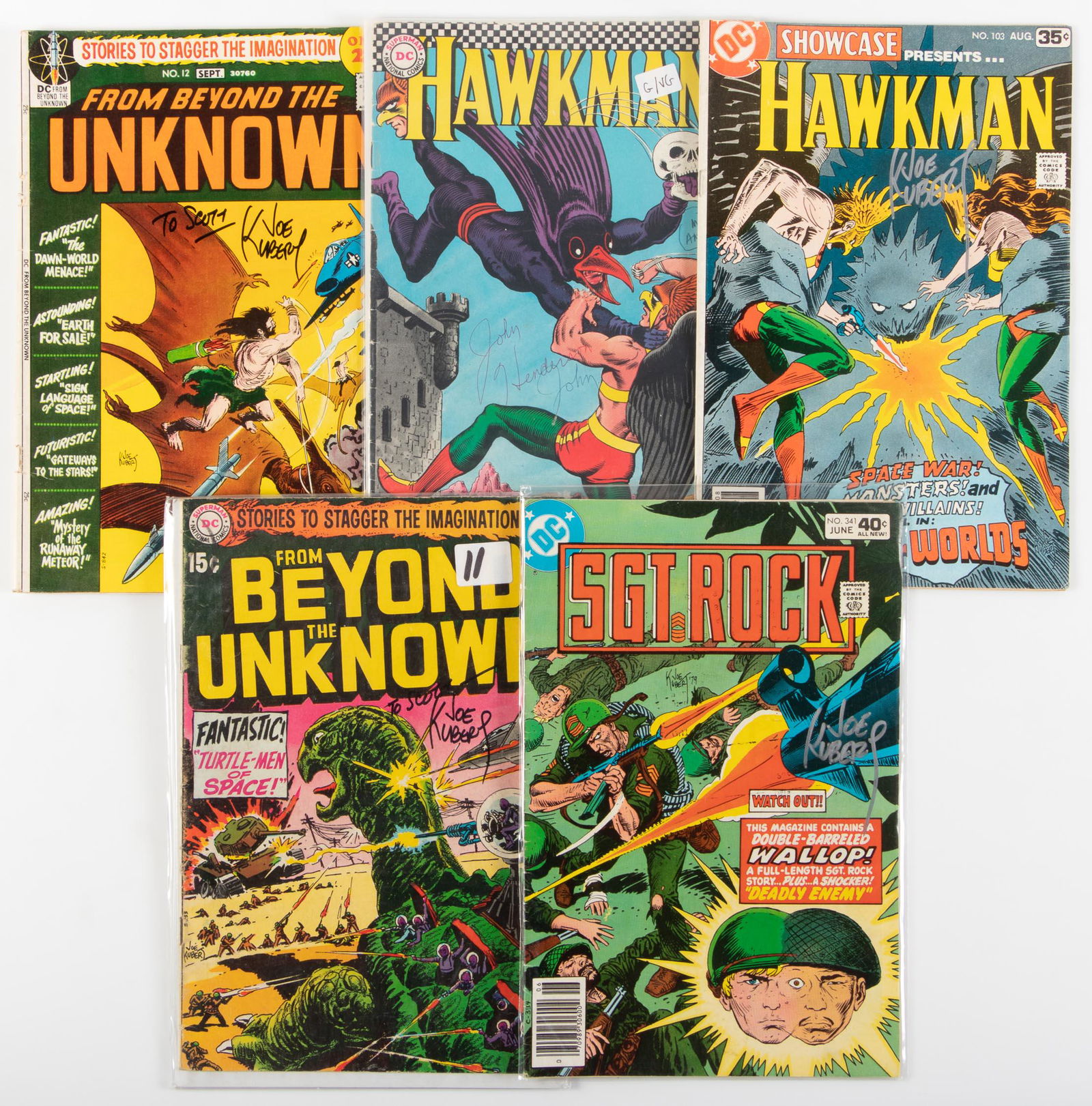 5 DC Comics Signed by Kubert and Anderson, '60s-70s (1 of 1)