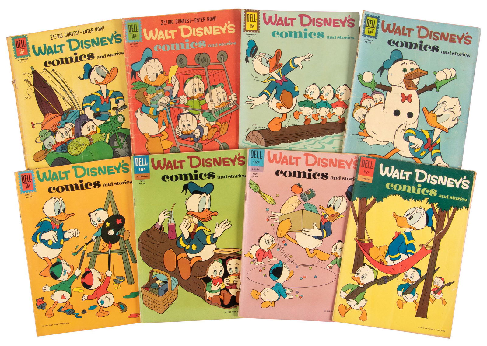Walt Disney's Comics and Stories: Lot of Eight Comics * (1 of 2)