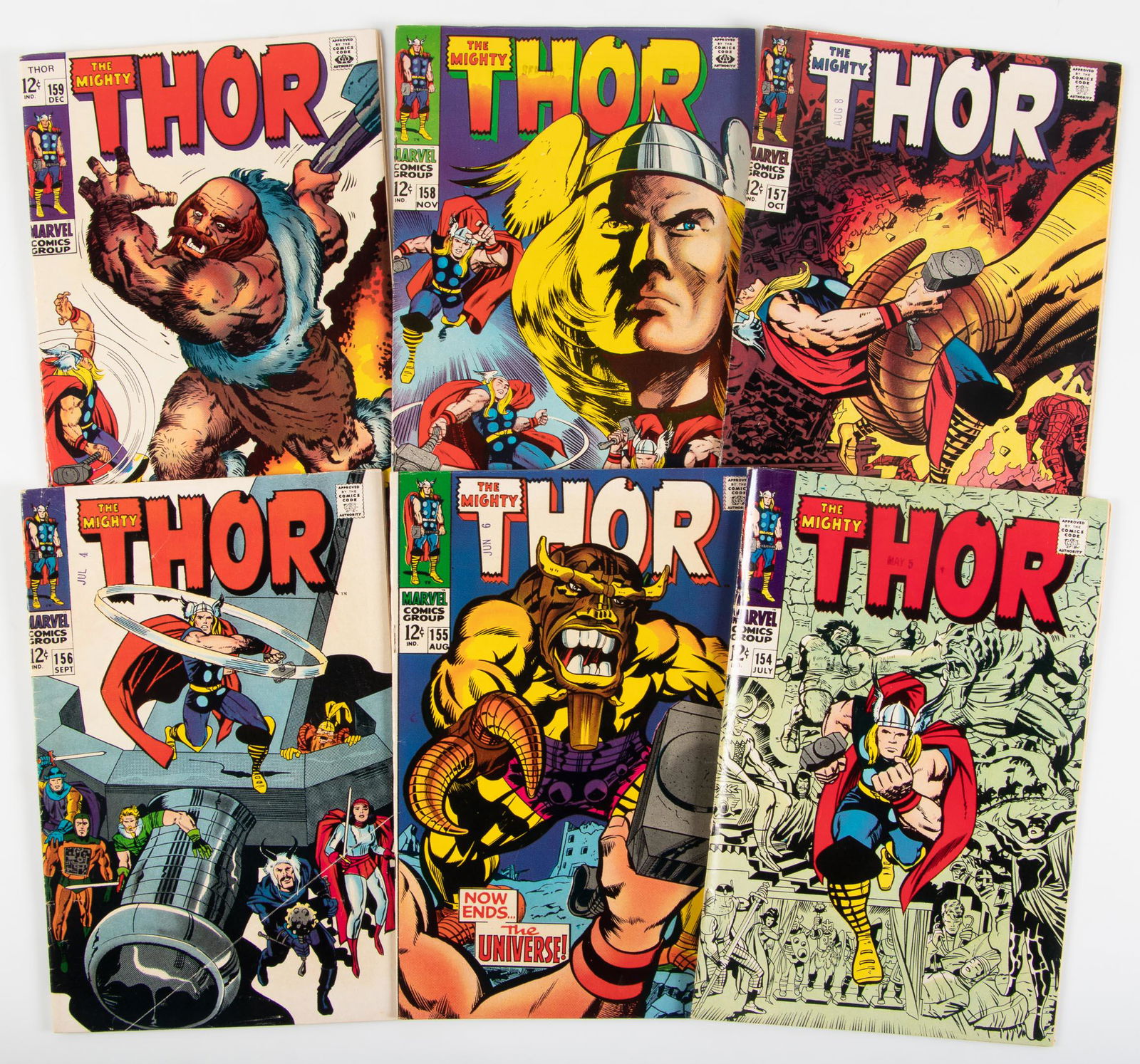 Thor #'s 154-159: Lot of Six Comics * VG/Fine * 1960s (1 of 1)
