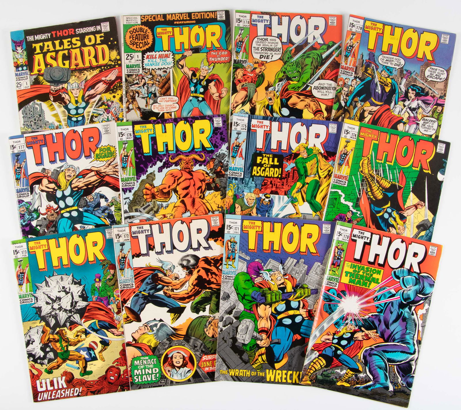 Thor #'s 170-179, Tales of Asgard #1, etc: Lot of 12 (1 of 1)