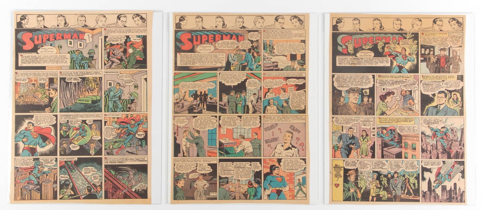 Superman by Siegel and Shuster. Lot of 12 Color Sunday (1 of 4)