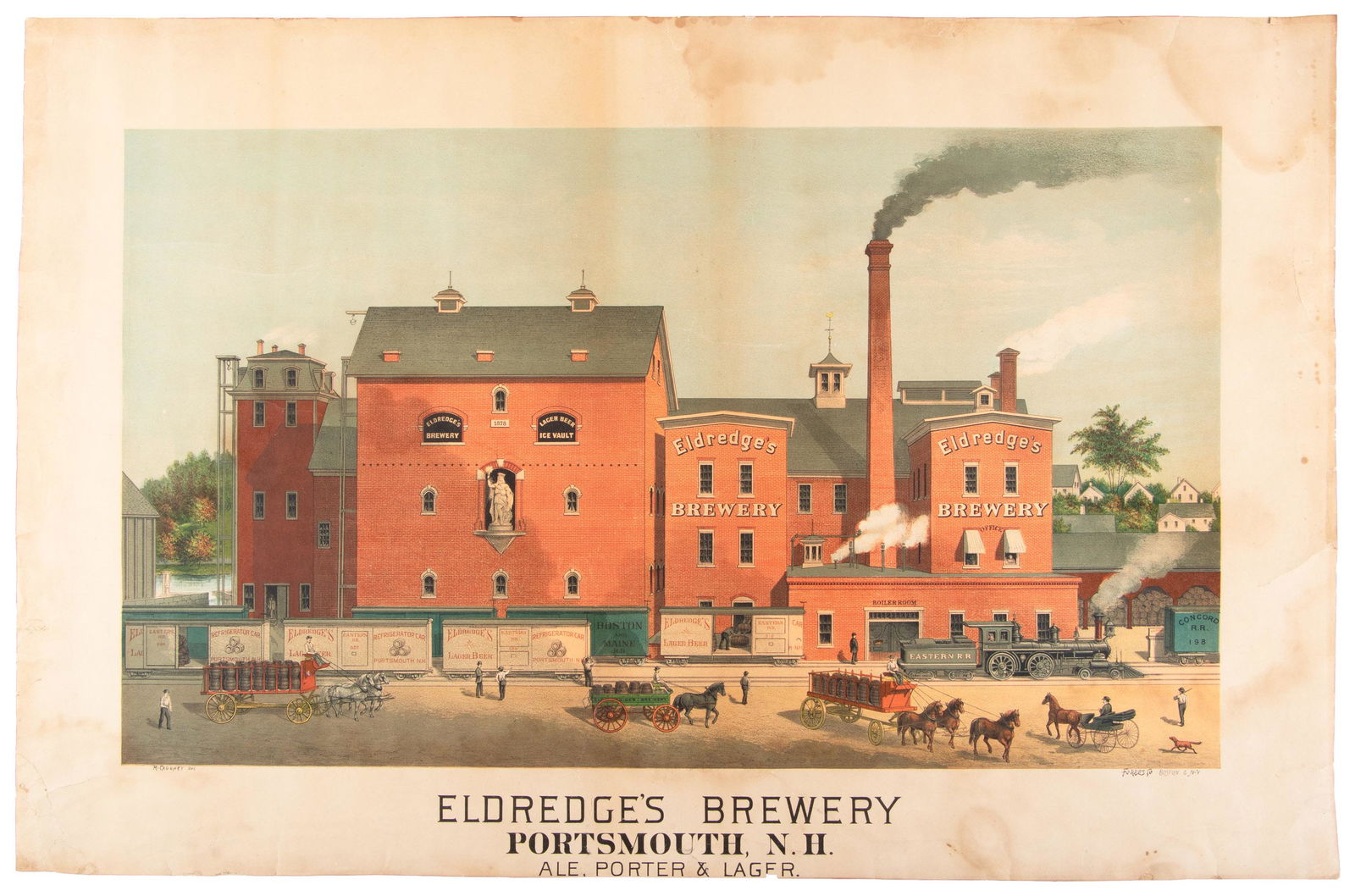 Rare color lithographs of New Hampshire brewery (1 of 6)