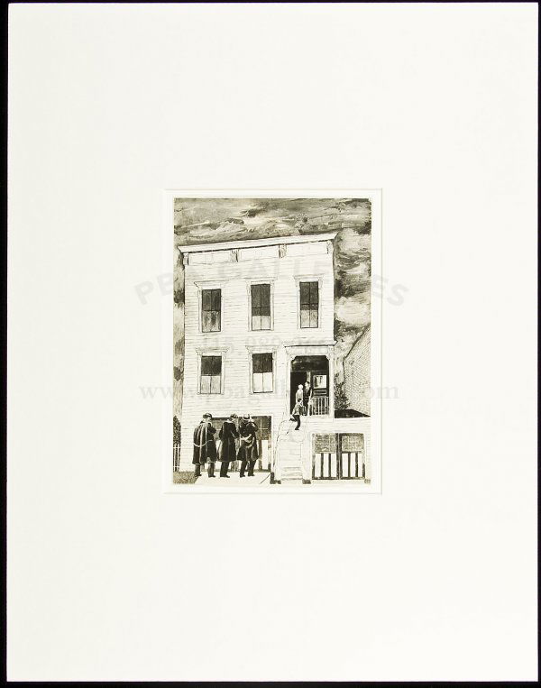 Walker Evans photo of Ben Shahn Painting: Title: Untitled [Tempera by Ben Shahn] Author: Evans, Walker (1903-1973) Description: Gelatin silver print photograph. 7¾x5¼". Matted. Overall dimensions 18x14". "Photo Walker Evans, Please Credit"