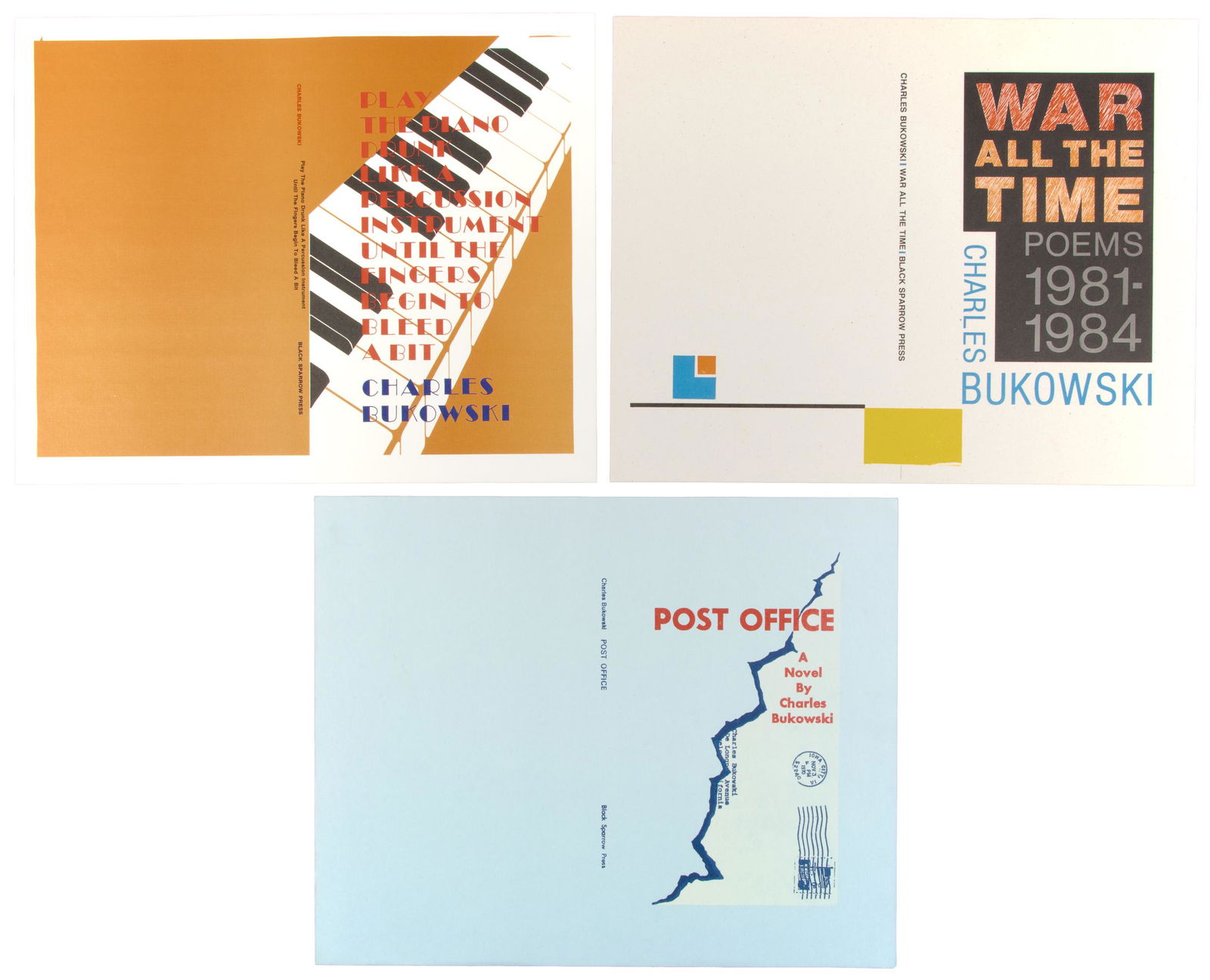 Three cover art flats for Charles Bukowski titles (1 of 1)