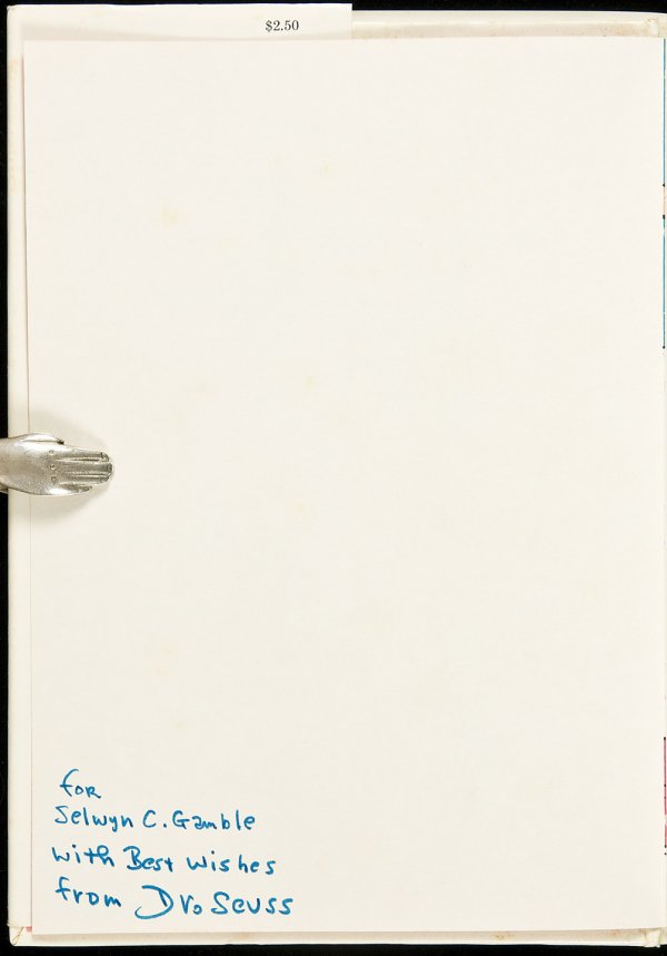 Marvin K. Mooney 1st ed in dj signed Dr. Seuss: Title: Marvin K. Mooney Will You Please Go Now! Author: Seuss, Dr. Description: Pictorial glazed boards, pictorial jacket. First Edition, First Printing.Inscribed by Dr. Seuss in dark blue marker, "fo