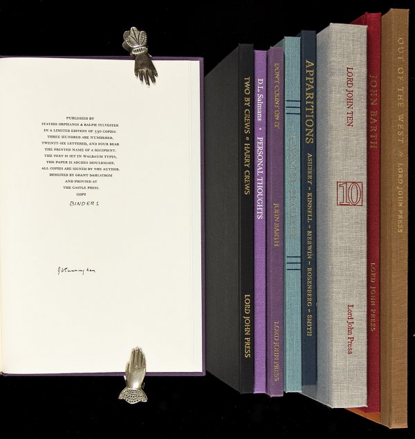 9 fine press volumes of literature: Title: Nine fine press volumes of literature Author: ** Description: Includes: Cunningham, J.V. Dickinson: Lyric and Legend. Cloth, slipcase. 1 of 330 copies. Labeled "Binder's" and signed by the auth