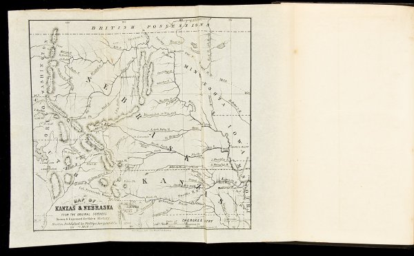 Hale's Kanzas & Nebraska with map 1854: Title: Kanzas and Nebraska: The History, Geographical and Physical Characteristics, and Political Position of Those Territories; an Account of the Emigrant Aid Companies, and Directions to Emigrants A