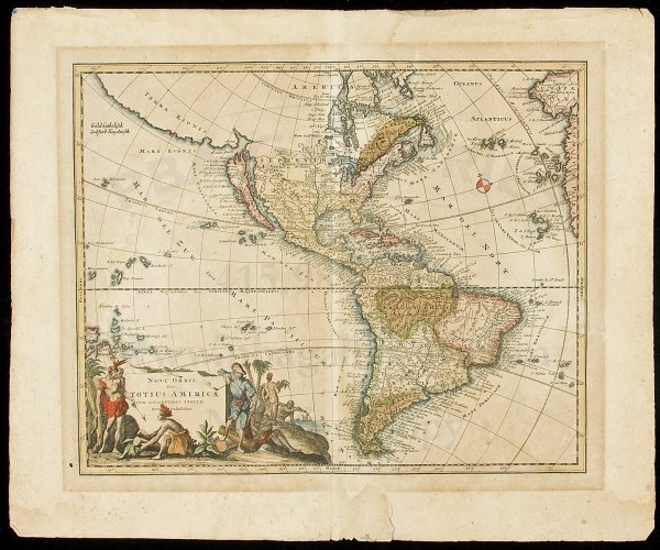 Weigel map of Americas Calif. and island: Title: Novi Orbis sive Totius Americae cum Adiacentibus Insulis Nova Exhibitio Author: Weigel, Christopher Description: Copper-engraved map, hand-colored. 27x34 cm. (10½x13½").Map of North and South