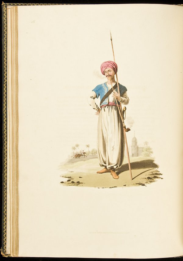 Military Costume of Turkey 30 color plates: Title: The Military Costume of Turkey. Illustrated by a Series of Engravings, from Drawings Made on the Spot Author: [McLean, Thom.] Description: Unpaginated. Hand-colored engraved frontispiece and 30