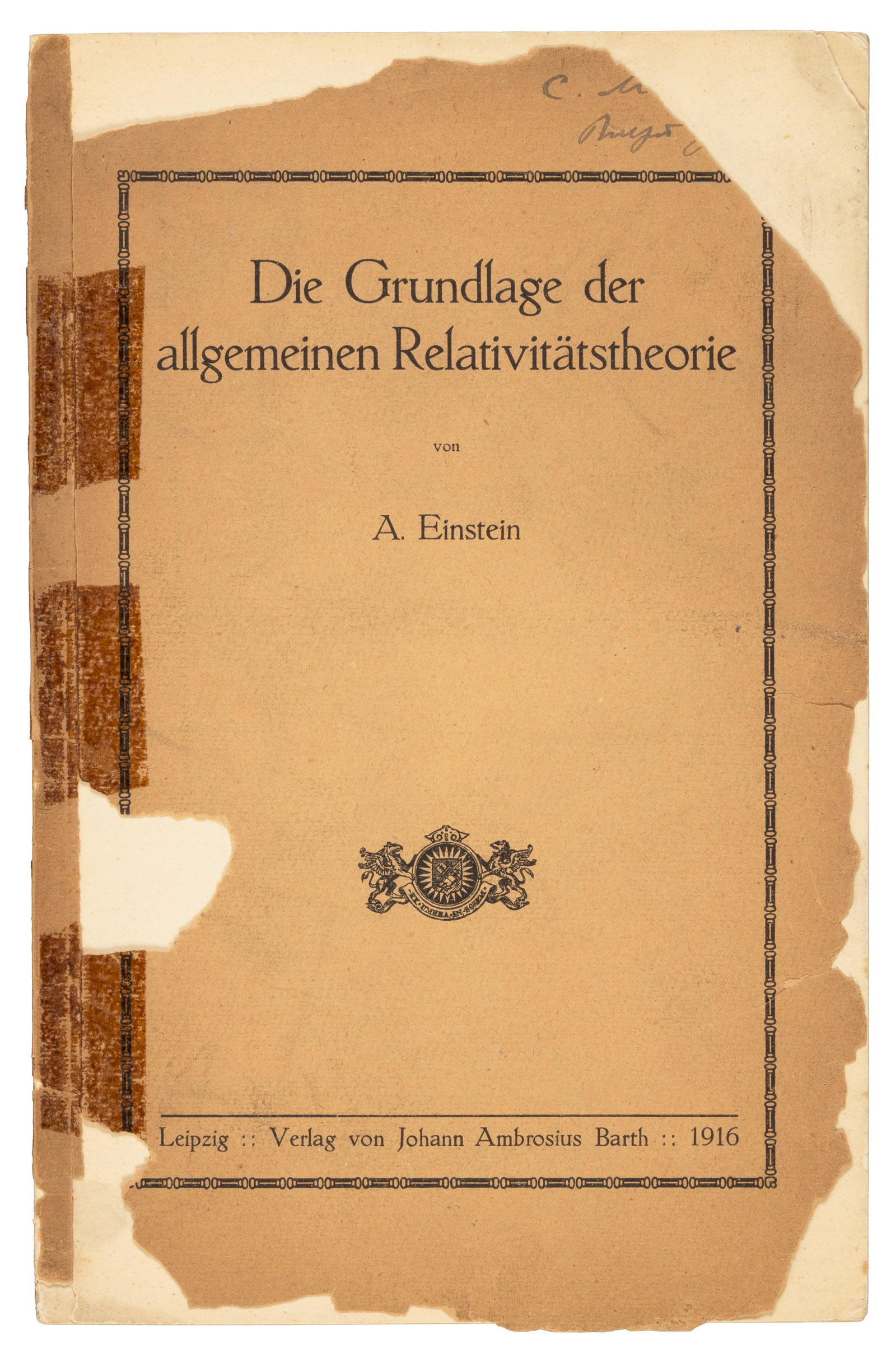 Einstein's Theory of Relativity, early version (1 of 8)