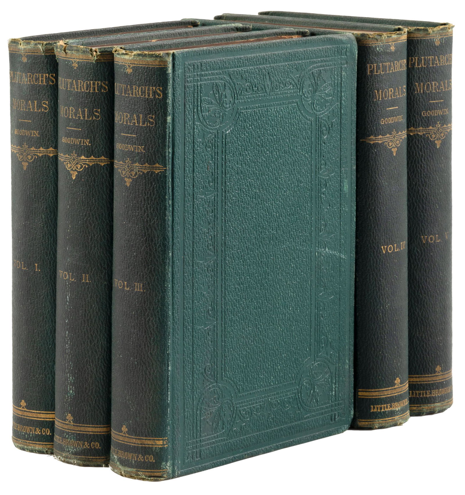 With introduction by Ralph Waldo Emerson: Heading: Author: Plutarch Title: Plutarch's Morals Place Published: Boston Publisher:Little, Brown, and Company Date Published: 1883 Description: 5 volumes. "Translated from the