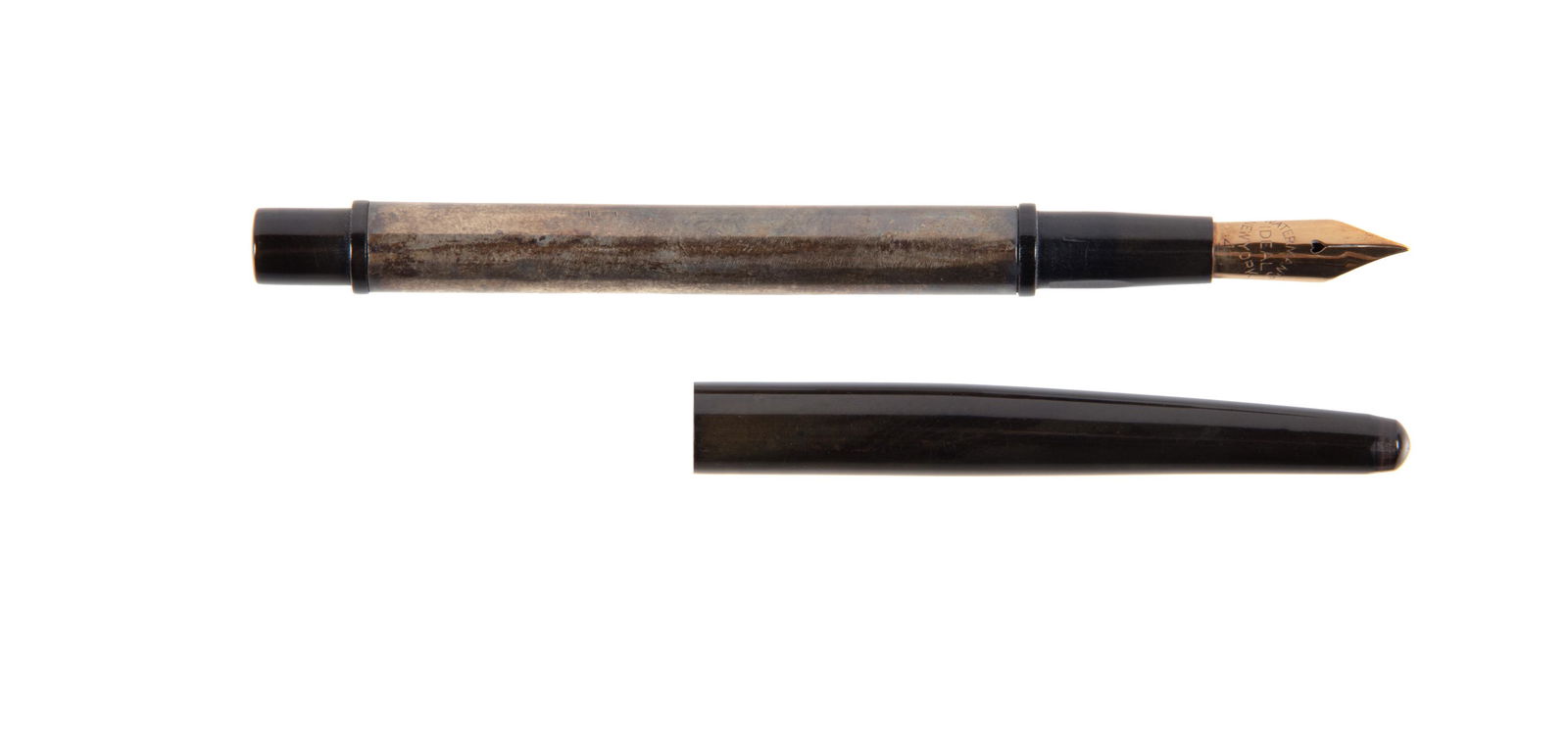 WATERMAN #404 Taper-Cap FP, Silver Overlay (1 of 1)