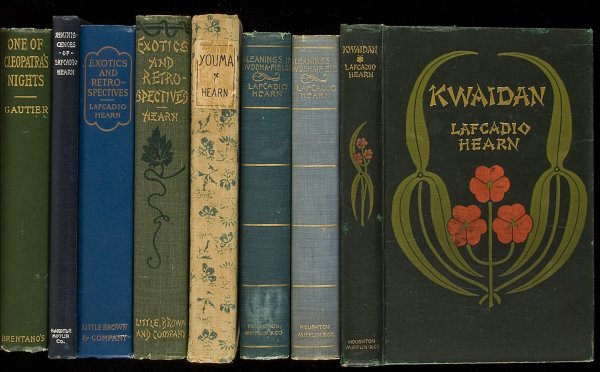 Large collection of works by Lafcadio Hearn: Title: Large collection of works by Lafcadio Hearn Author: Hearn, Lafcadio Description: Includes: Stray Leaves from Strange Literature. Blue cloth. Reprint. [1884]. * Chita. Decorated brown cloth. 188