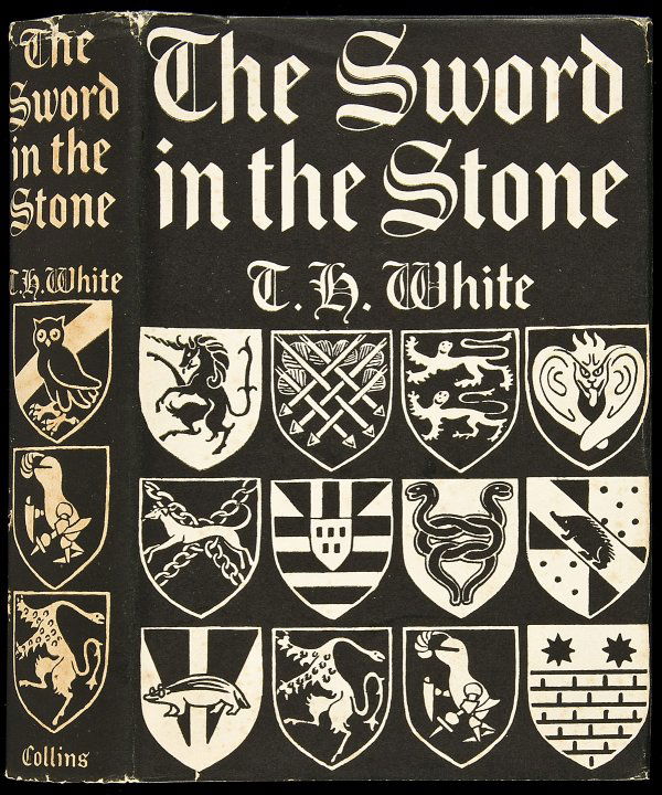 The Sword in the Stone First Edition: Title: The Sword in the Stone Author: White, T[erence] H[anbury] Description: 339 pp. Illustrated with line drawings within the text. 7¾x5¼, original black cloth, spine lettered in white, black and
