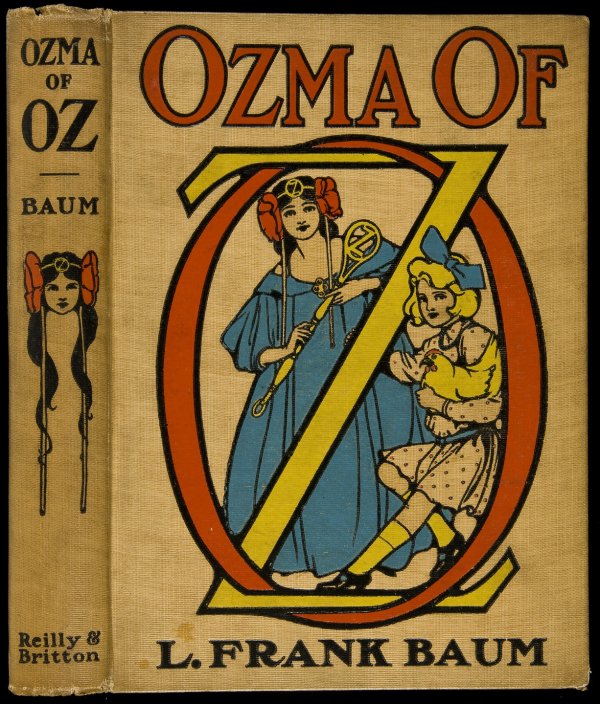 Ozma of Oz First Editon, Second Printing: Title: Ozma of Oz Author: Baum, L. Frank Description: 270, [blank], + [1] ad pp. Illustrated by John R. Neill with full-page and text illustrations in color and black and white. 9x6¾, tan cloth picto