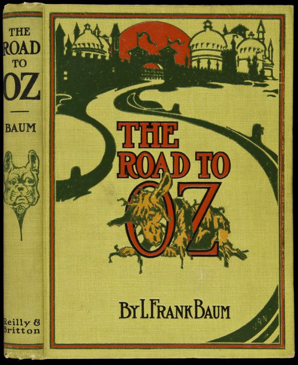 The Road to Oz First Edition Fine Copy: Title: The Road to Oz Author: Baum, L. Frank Description: 261, [1] + [2] ad pp. Illus. throughout with black & white drawings by John R. Neill. 9x6½, light green linen-like cloth stamped in dark gree