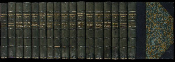 The Poetical Works of Robert Browning: Title: The Poetical Works of Robert Browning Author: Browning, Robert Description: 17 volumes. 7x4¾, period blue half morocco and marbled boards, spines lettered in gilt, raised bands, top edges gilt