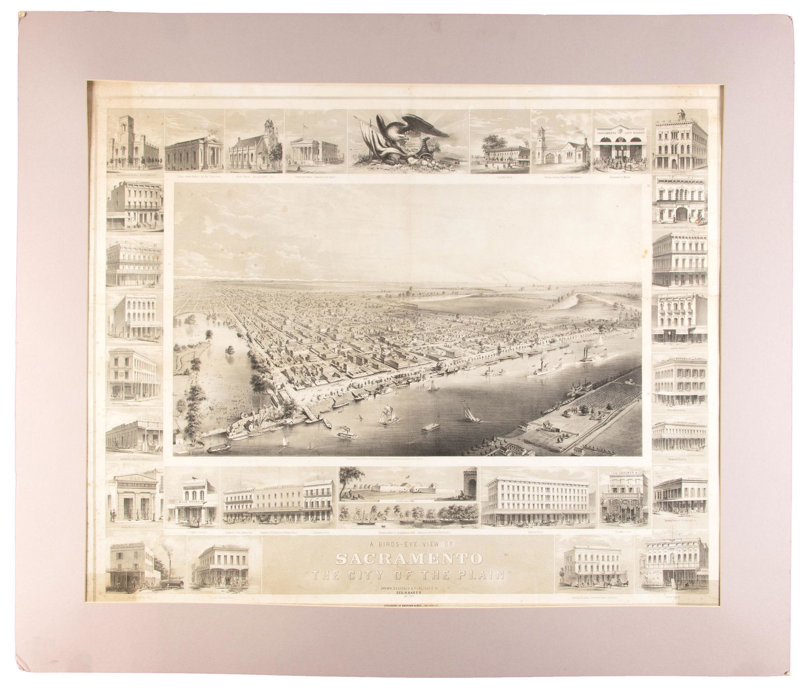 Greatest bird's-eye view of Sacramento 1857 (1 of 10)