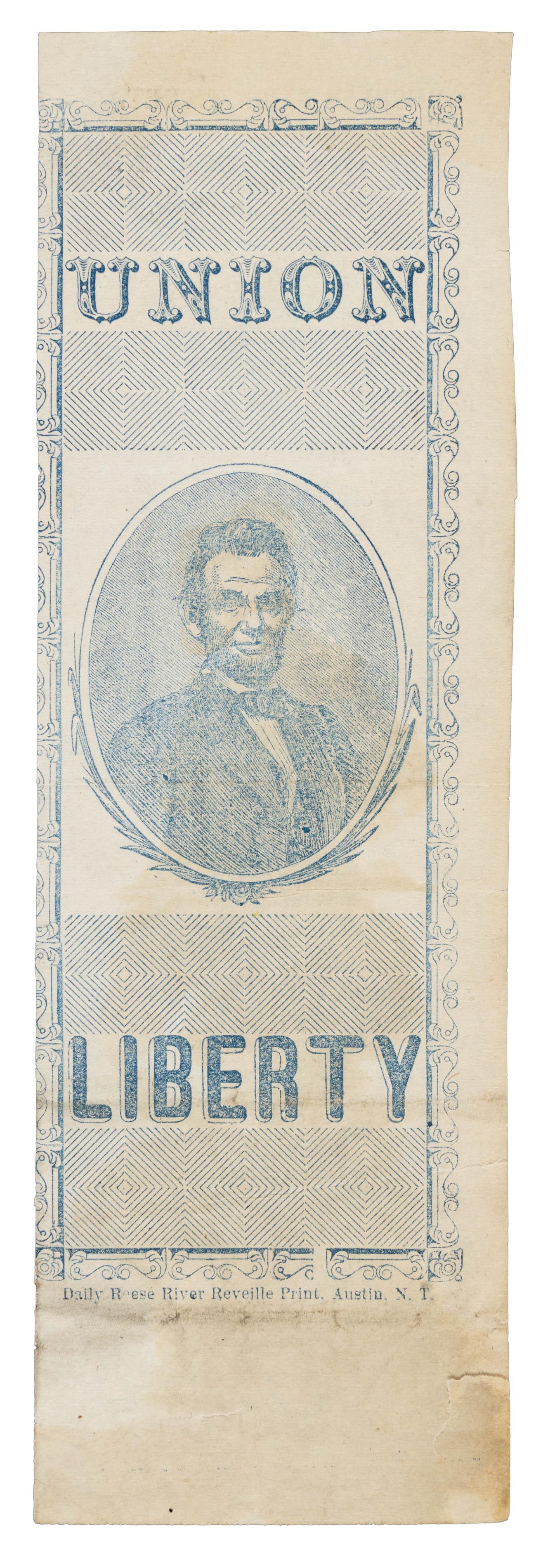 Rare Nevada ballot ticket for Abraham Lincoln (1 of 5)