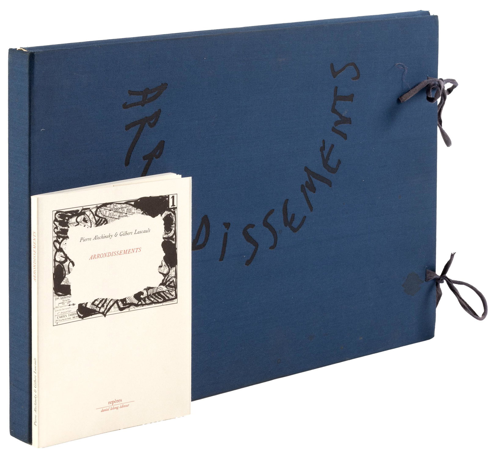 Alechinskky's Arrondissements with portfolio of lithos: Heading: Author: Alechinsky, Pierre and Gilbert Lascault Title: Arrondissements Place Published: Paris Publisher:Repéres Date Published: 1983 Description: Edited by Daniel Lel