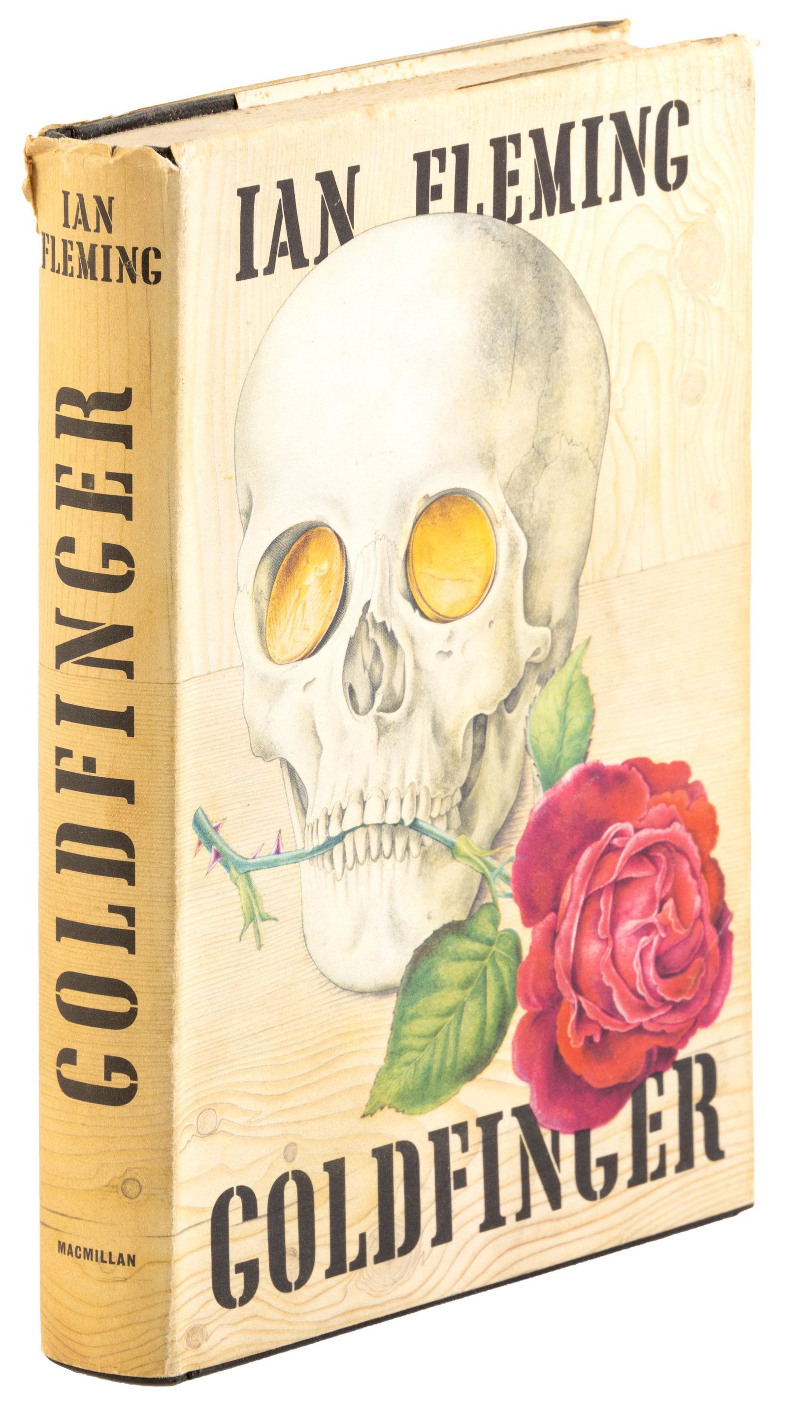 Ian Fleming, Goldfinger, 1st U.S. Edition: Heading: Author: Fleming, Ian Title: Goldfinger Place Published: New York Publisher:The Macmillan Company Date Published: 1959 Description: Black cloth decorated in blind and gi