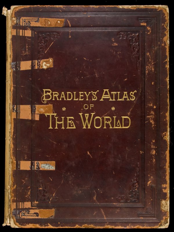 Bradley's Atlas of the World 1891: Title: Bradley's Atlas of the World for Commercial and Library Reference Author: Bradley, Wm. M. Description: 75 hand-colored maps, most double page. (Folio) 19x13½, original full morocco stamped in 