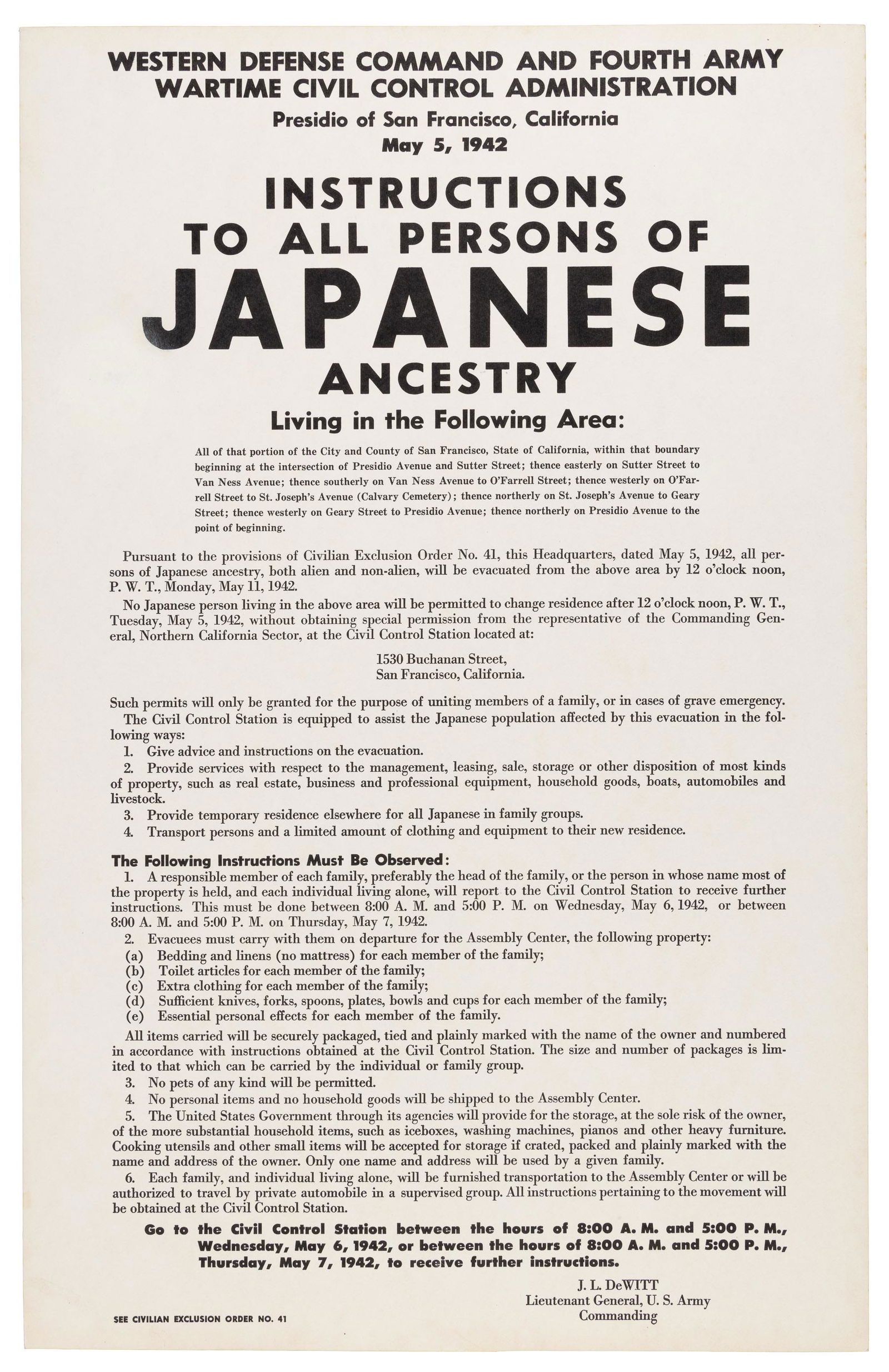 Japanese Exclusion Act broadside (1 of 1)