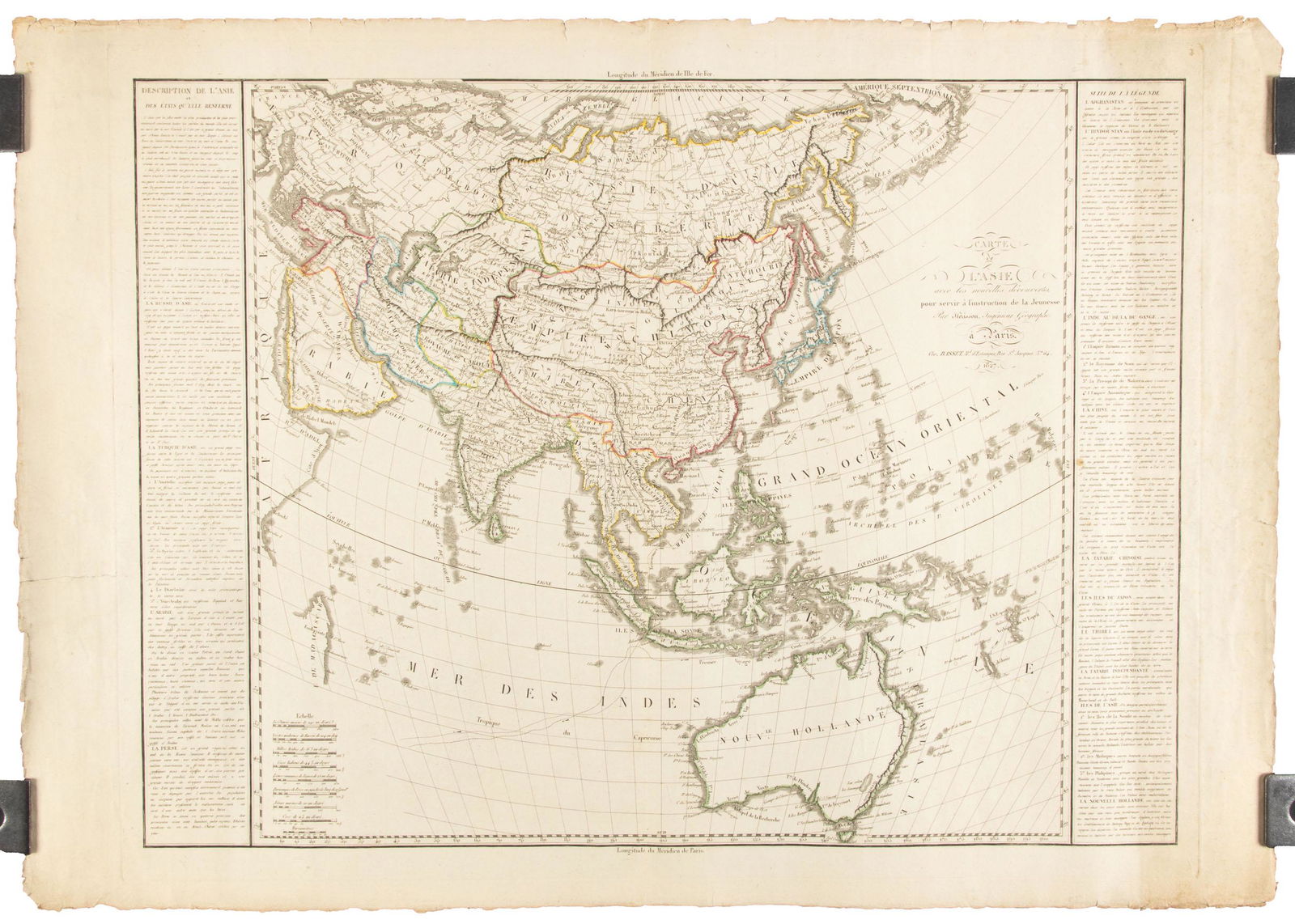French map of Asia for instruction of youth: Heading: Author: Herisson, Eustache Title: Carte de L'Asie avec les nouvelles decouvertes pour servir à l'instruction de la Jeunesse Place Published: Paris Publisher:Chez Basset Date Published: