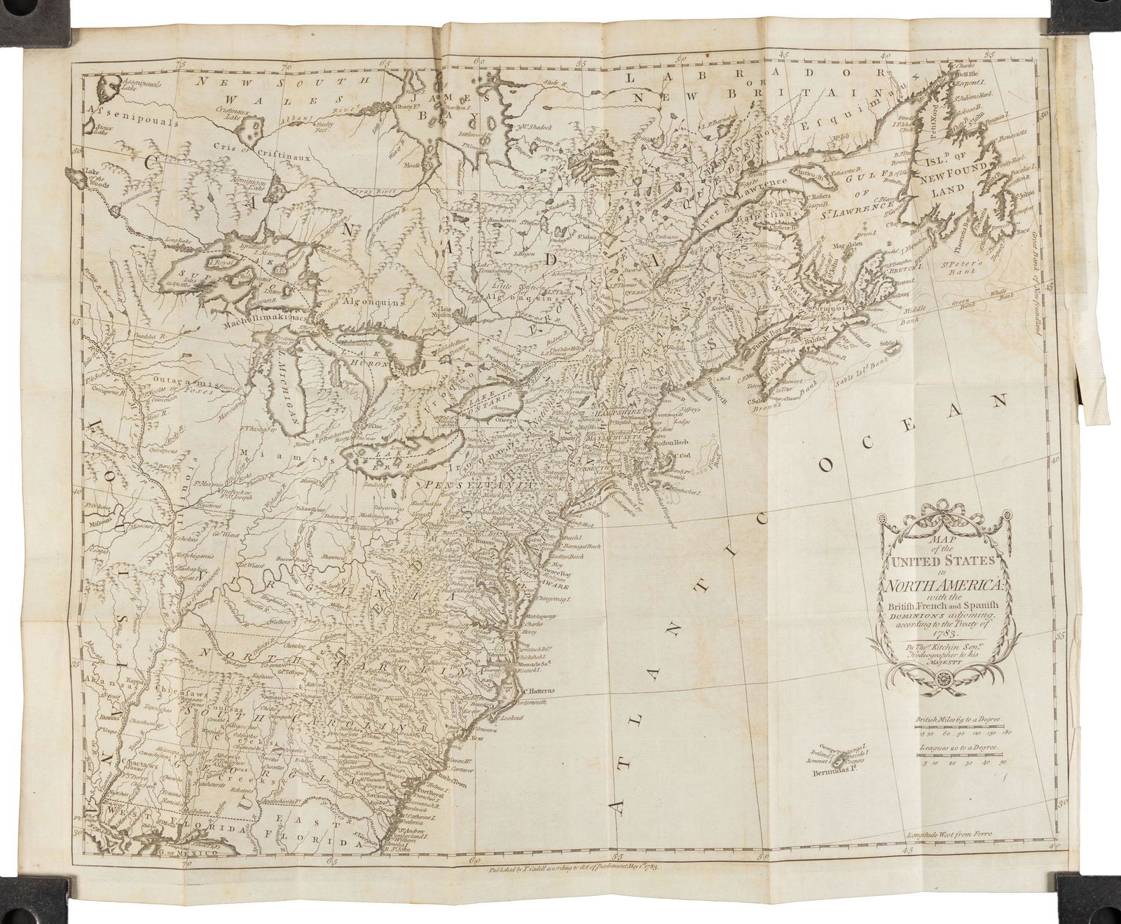 Early English map of U.S. 1783 (1 of 3)