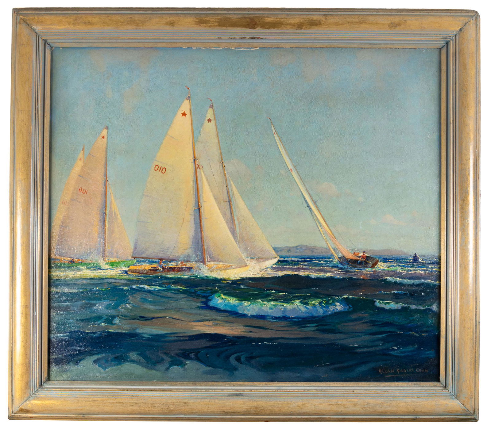 Allen Cram painting of sailboat race (1 of 8)