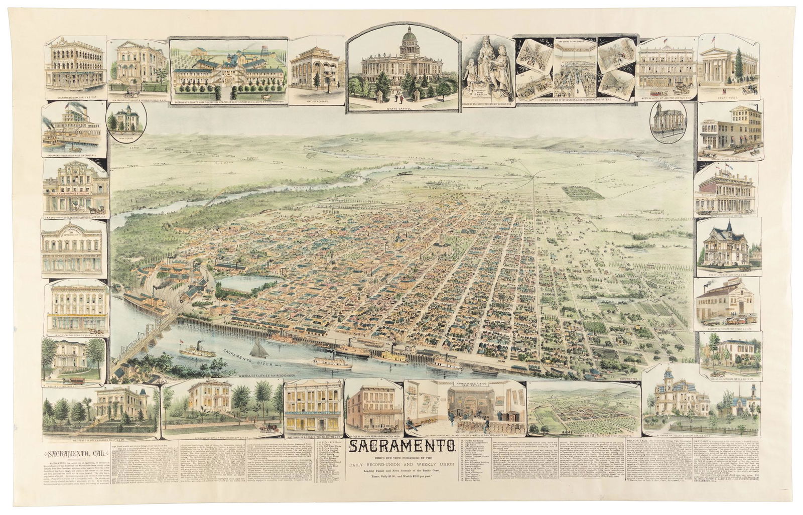 Bird's-eye view of Sacramento Cal. in 1890s (1 of 11)
