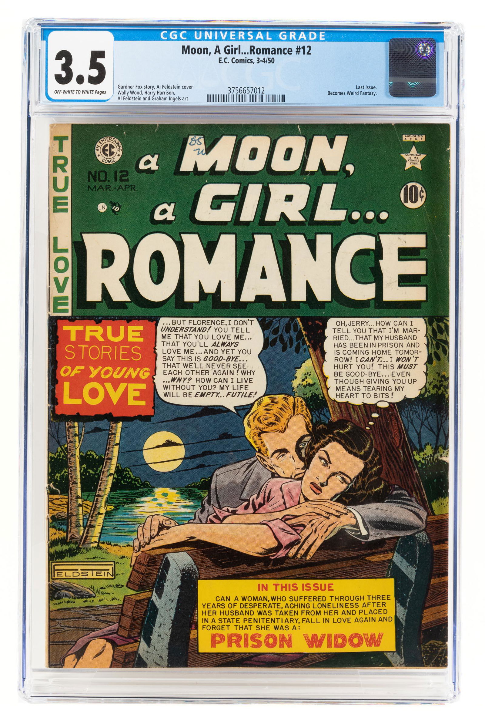 A MOON, A GIRL... ROMANCE #12 * CGC 3.5 * Feldstein * (1 of 2)