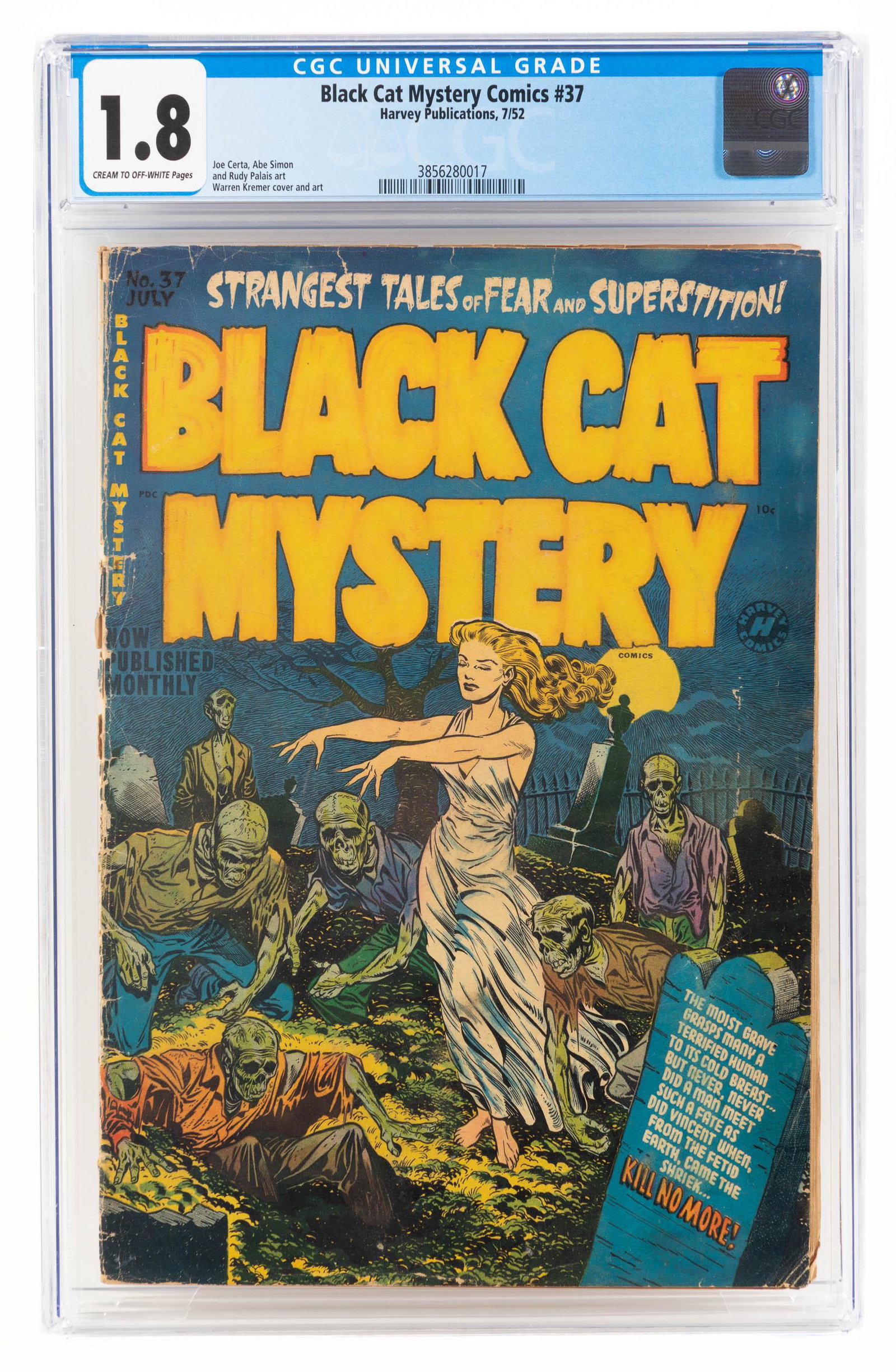 BLACK CAT MYSTERY #37 * CGC 1.8 * Sleepwalking with (1 of 2)