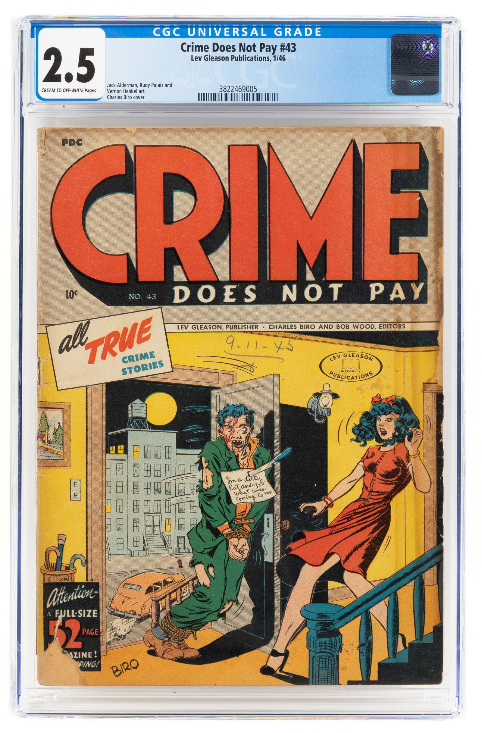 CRIME DOES NOT PAY #43 * CGC 2.5 * Fall Guy for MURDER (1 of 2)