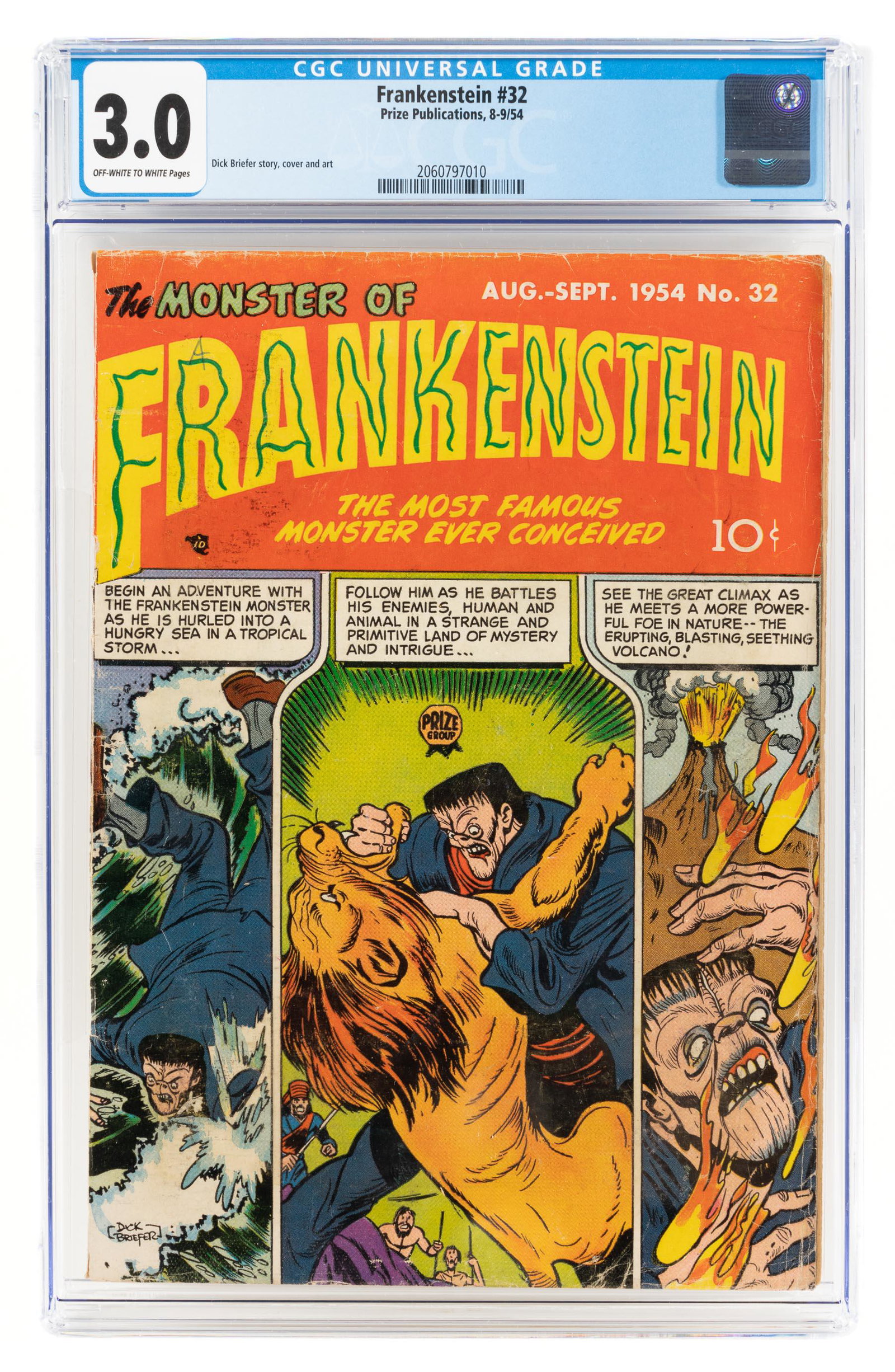 FRANKENSTEIN #32 * CGC 3.0 * 3 Dick Briefer Stories * (1 of 2)