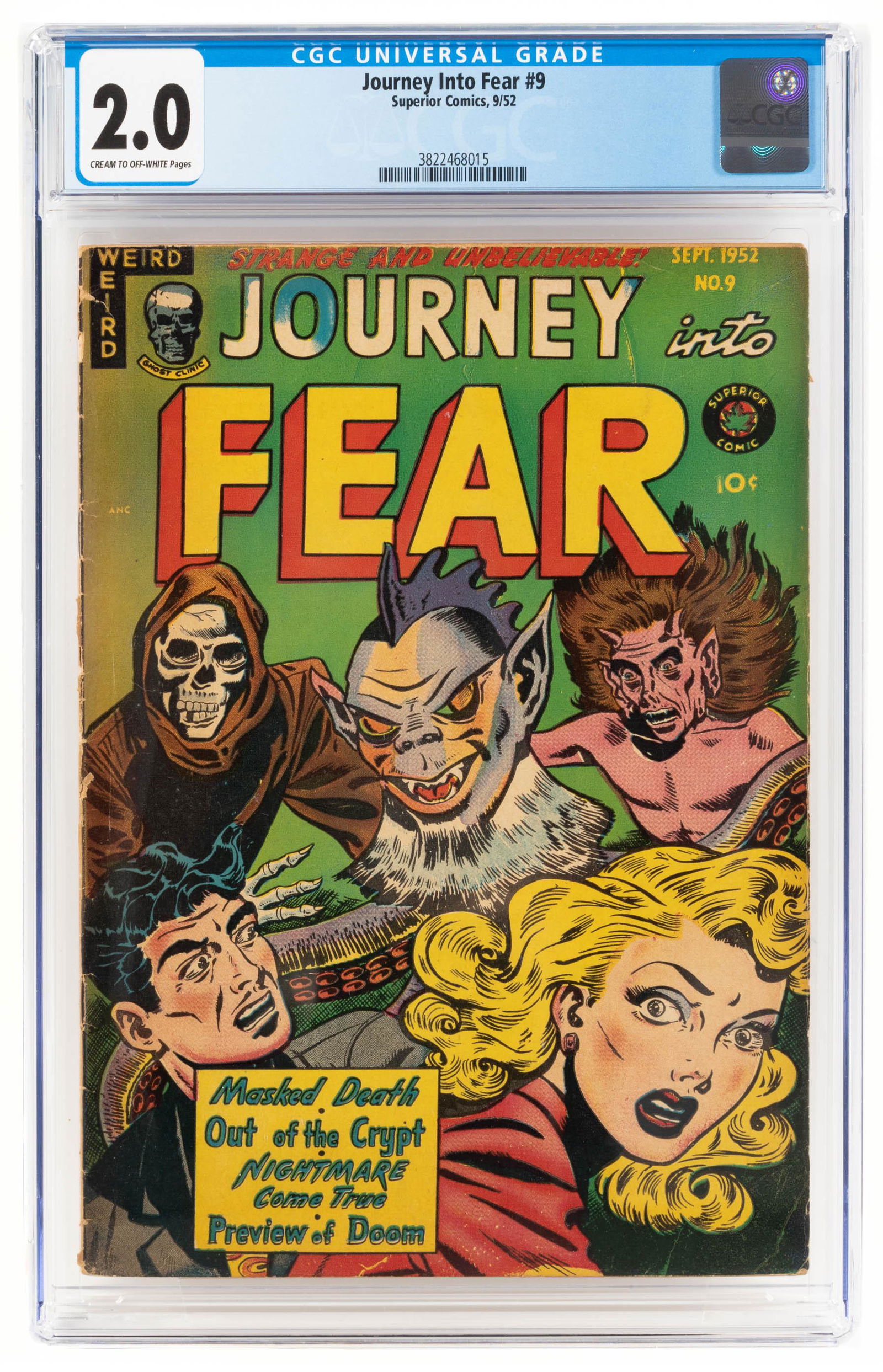 JOURNEY INTO FEAR #9 * CGC 2.0 * Rooster-Headed HORROR (1 of 2)