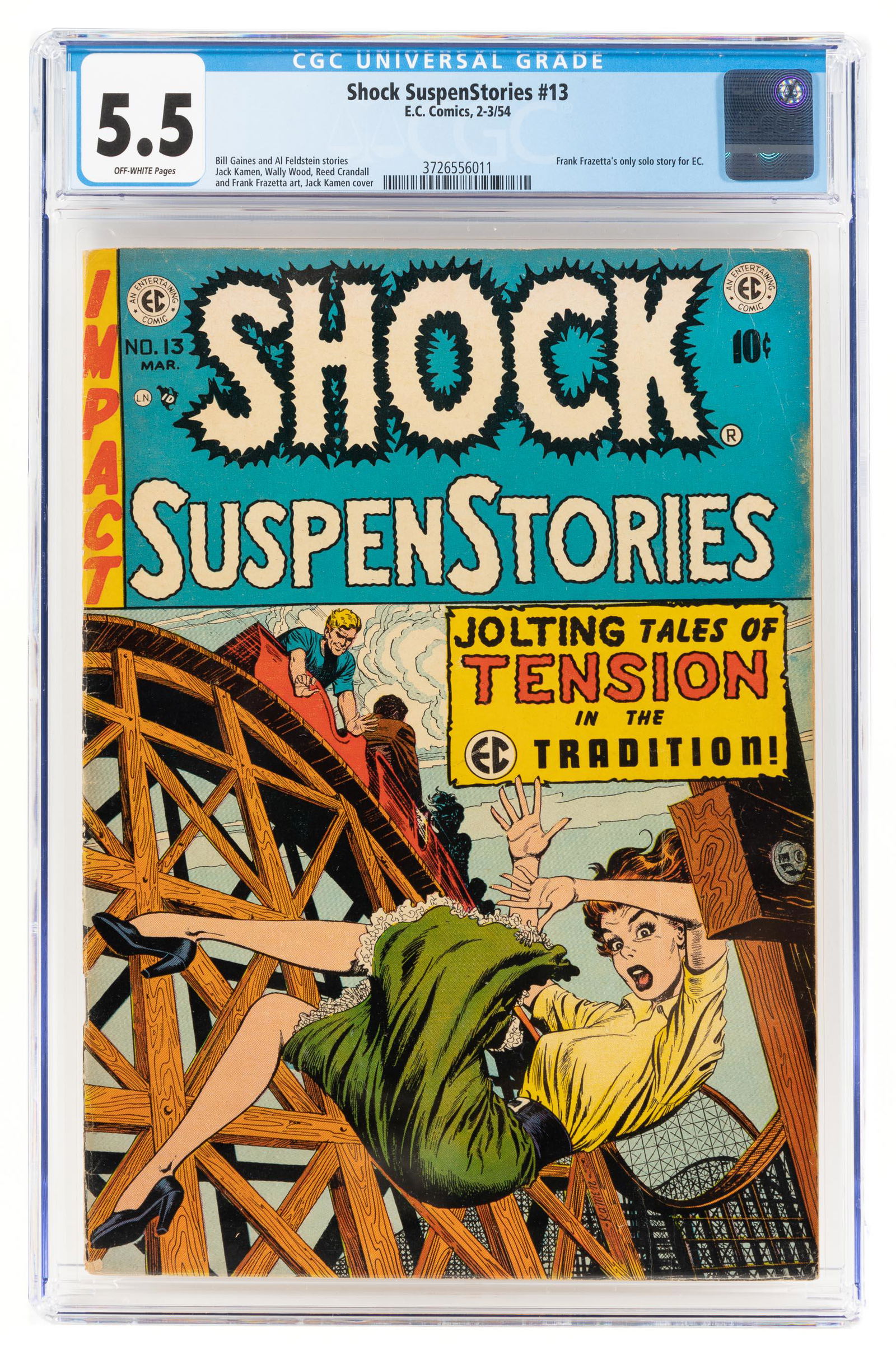 SHOCK SUSPENSTORIES #13 * CGC 5.5 * Solo FRAZETTA Story (1 of 2)