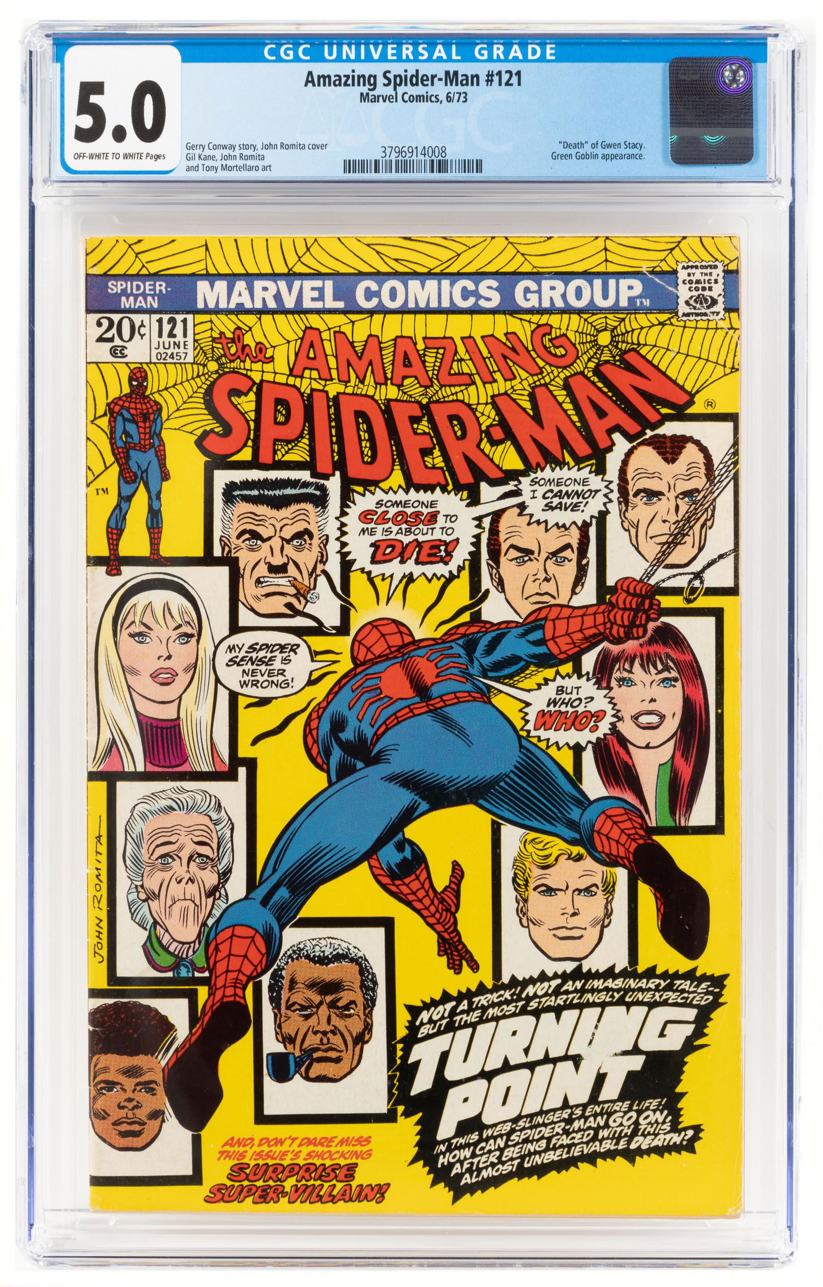 AMAZING SPIDER-MAN #121 * CGC 5.0 * Death of GWEN STACY (1 of 2)